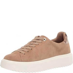 NEW STEVE MADDEN women's charlie lace up rounded toe sneakers in taupe suede